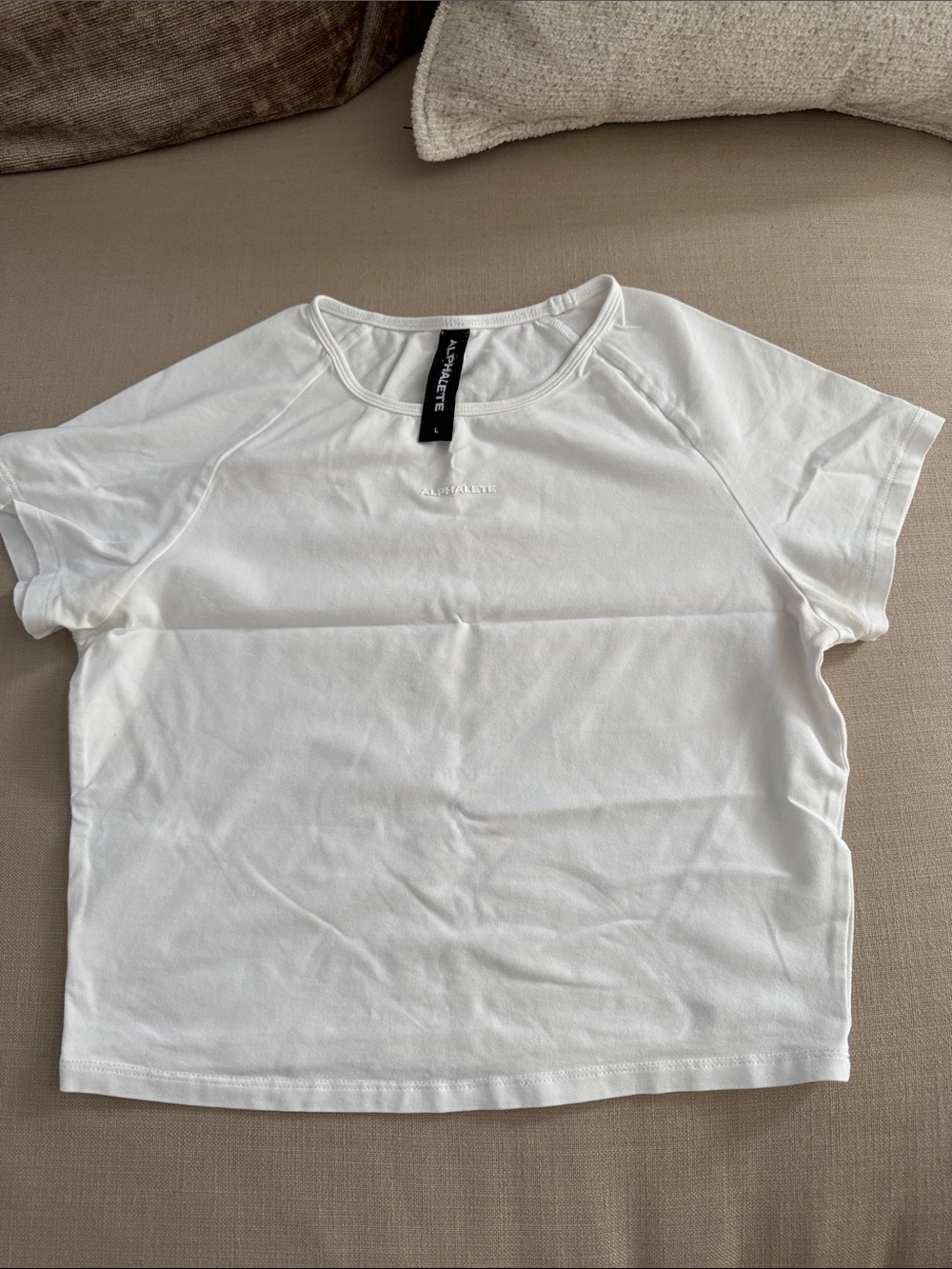 Alphalete Baby Tee - White -L